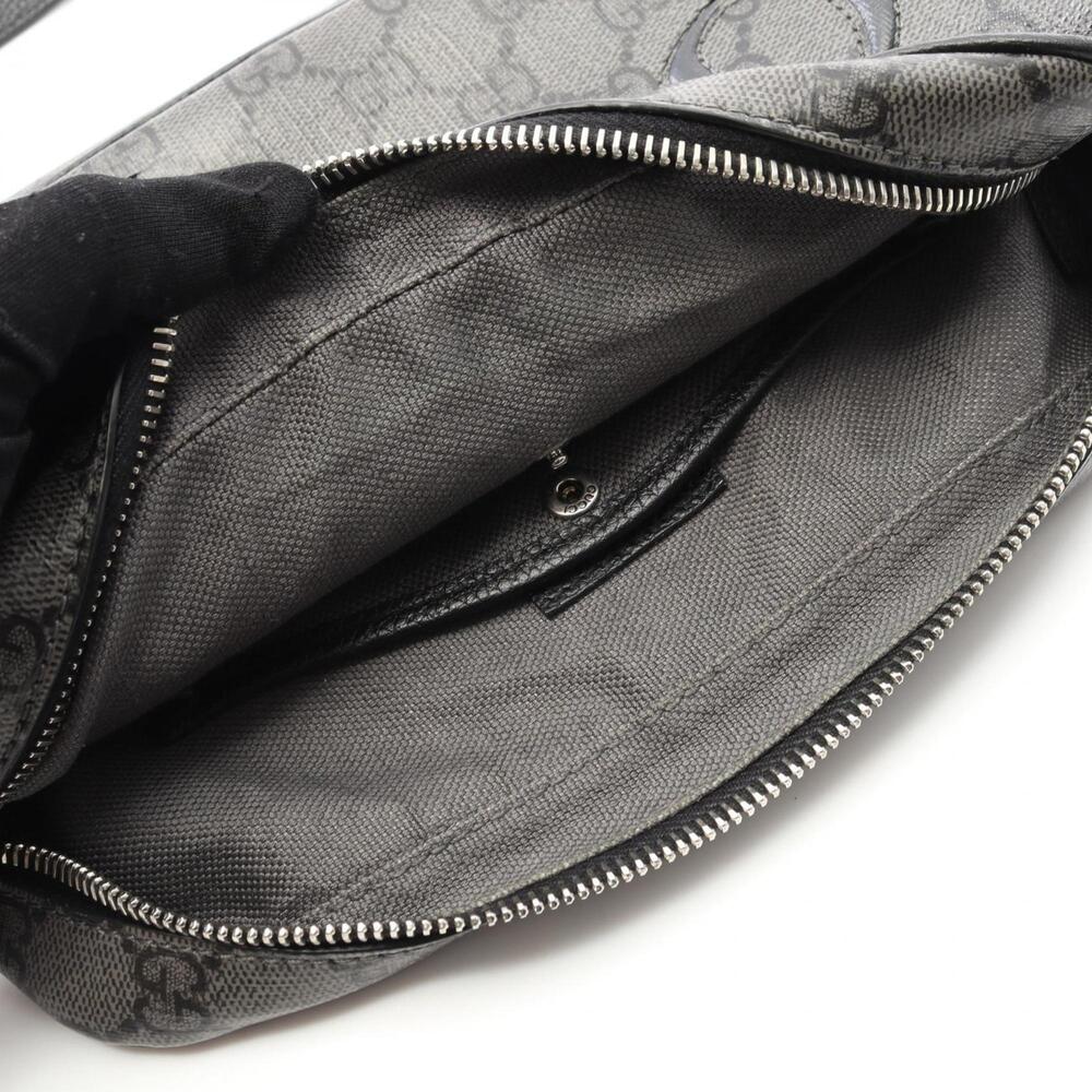 Gucci GG Supreme shoulder bag in coated canvas and leather, gray black, 768391 - Picture 8 of 9
